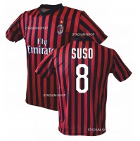 Maglia AC Milan Suso 8 Replica Ufficiale Home 2019-20